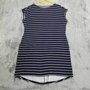 NEW Studio by Bobeau Dress Womens XL Blue White Striped Dolman Boatneck Pockets